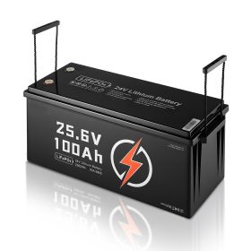 24V 100Ah LiFePO4 Lithium Battery, Bluetooth, Deep Cycle Lithium Rechargeable Battery, Built-in 50A BMS, Low Temp Protection, 4000+ Cycles