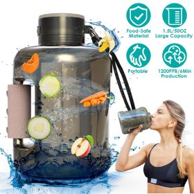 1.5L Large Capacity Portable Hydrogen Water Bottle 6 Min Quick Electrolysis Rechargeable Hydrogen Water Generator For Home Travel Office Gym Work (Color: Brown, size: One size)